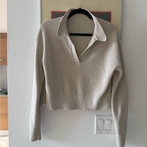 Lululemon Collared Beige Sweater